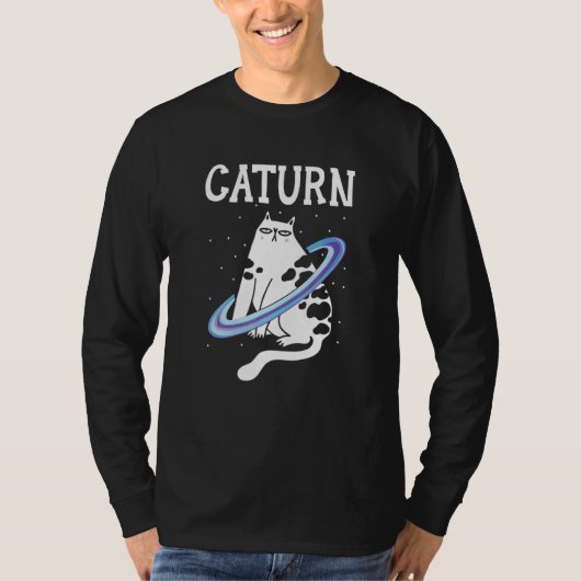 Caturn Cat Owner Outerspace Planets Astronomer Ast Tシャツ (正面)