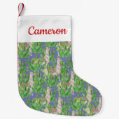 Catusあなたの一流の|の水彩画のラマ及びパターンを加えて下さい スモールクリスマスストッキング (正面)