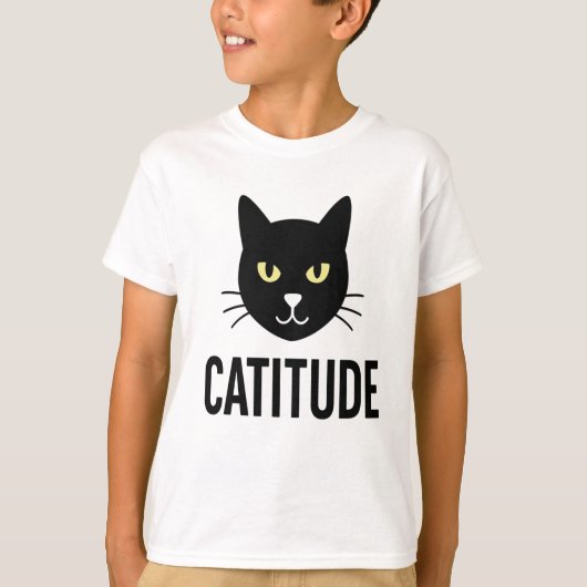 Catutitudeおもしろい Cat顔デザイン – すべてのAに最適 Tシャツ (正面)