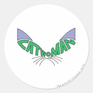 Catwomanロゴ緑 ラウンドシール