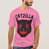 CATZILLAメンズパロおもしろいディ猫Tシャツ Tシャツ (正面)