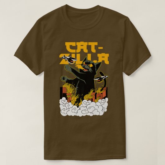 CATZILLA おもしろい CatことわざKitten Monster Tomcat in Tシャツ (デザイン正面)