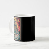 Catzilla 日本の Art Catおもしろいヴィンテージ コーヒーマグカップ (正面左)