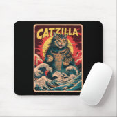 Catzilla 日本の Art Catおもしろいヴィンテージ マウスパッド (マウス)