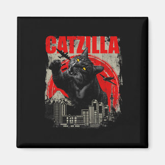 Catzilla - 面白い猫好き子猫キティー短袖 マグネット