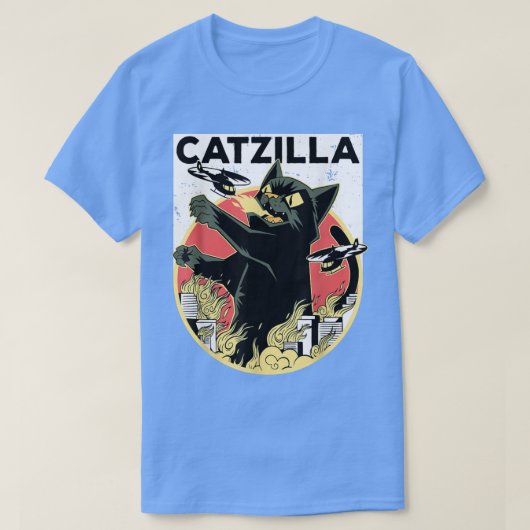 CATZILLA Black Cat Apparel Catzilla Tシャツ (デザイン正面)