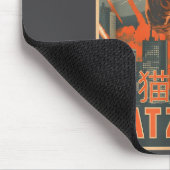 Catzilla Cat Japanese Art Funny Cat For Men Women  マウスパッド (コーナー)