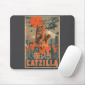 Catzilla Cat Japanese Art Funny Cat For Men Women  マウスパッド (マウス)