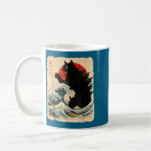 Catzilla Cat Japanese Art Funny Cat Lover For Men  コーヒーマグカップ (左)