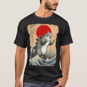 Catzilla Cat Japanese Art Funny Cat Meme For Men W Tシャツ (正面)