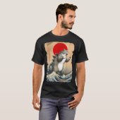 Catzilla Cat Japanese Art Funny Cat Meme For Men W Tシャツ (正面フル)