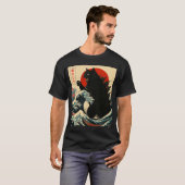 Catzilla Cat Japanese Art Funny Gifts for Men Wome Tシャツ (正面フル)