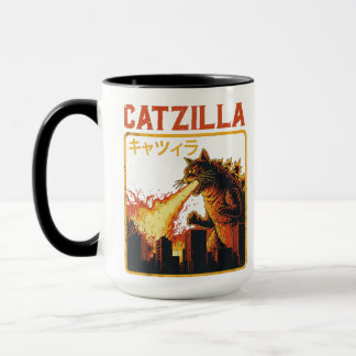Catzilla Cat Monster Funny Japanese Parody Women M マグカップ