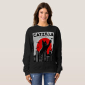 Catzilla Funny Cat Shirt, Funny Cat T-shirt, Cat L スウェットシャツ (正面フル)