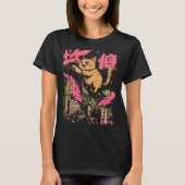Catzilla Funny Giant Cat Monster Kaiju Japanese Ka Tシャツ (正面)
