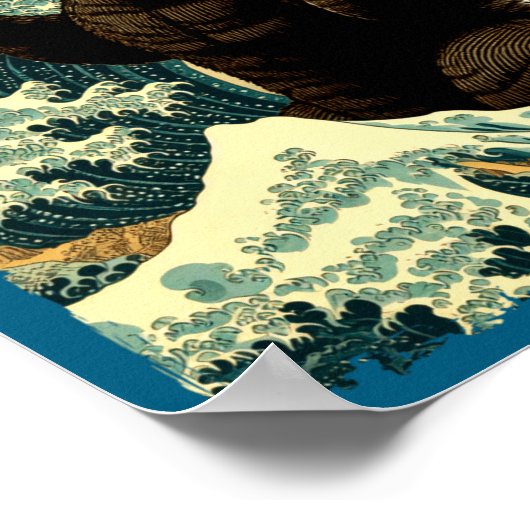 Catzilla Funny Japanese Style  ポスター (角)