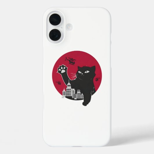 Catzilla - Giant Black Cat Parody with City Case-Mate iPhoneケース (裏面)