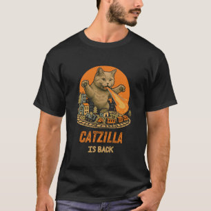 Catzilla Is Back - Monster-Cat Parody Tシャツ