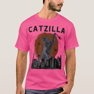 Catzilla Monster Cat Lover Funny Japanese Kitty Ki Tシャツ