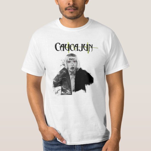 Caucajunは白いティーに従います Tシャツ (正面)