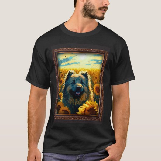 Caucasian Shepherd Painting Sunflower Flower Mom W Tシャツ (正面)
