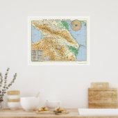 Caucasus Region Map 1994 ポスター (キッチン)