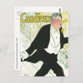 Caudieux by Toulouse Laurec,ヴィンテージアールヌーボー ポストカード (正面/裏面)