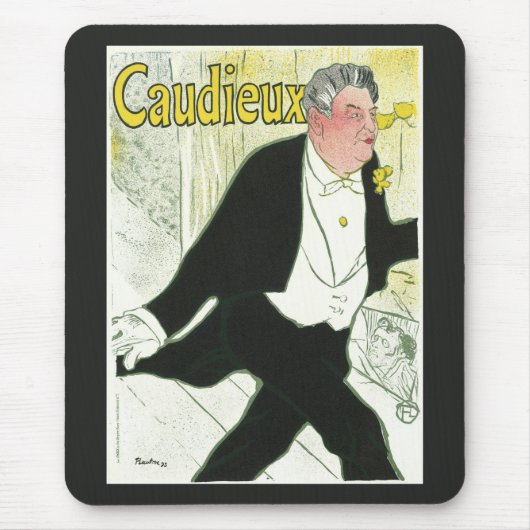 Caudieux by Toulouse Laurec,ヴィンテージアールヌーボー マウスパッド (正面)