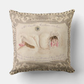 Caudle's夫人のカーテン講議、ビクトリアンなカードからの クッション (裏面)