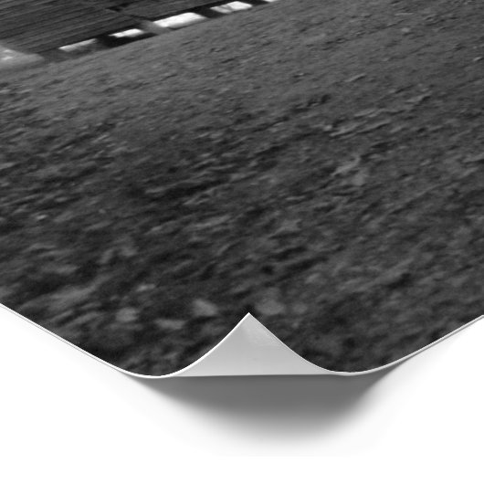 Caughoron Barn, Cades Cove, b&w ポスター (角)