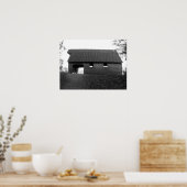 Caughoron Barn, Cades Cove, b&w ポスター (キッチン)