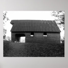 Caughoron Barn, Cades Cove, b&w ポスター