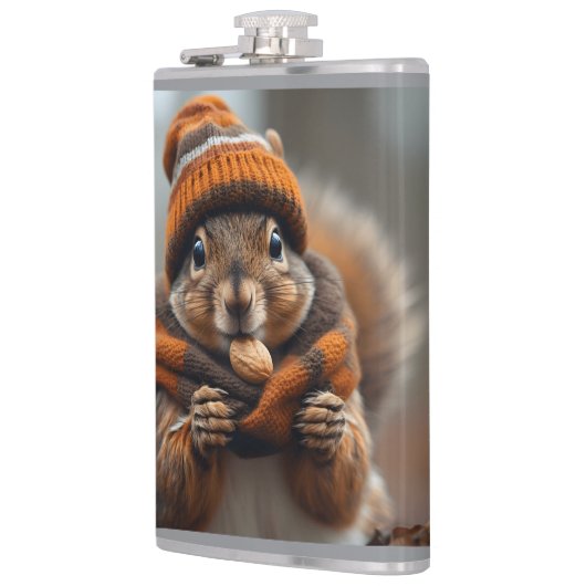 Caught snacking again - Squirrel Ai image フラスク (左)