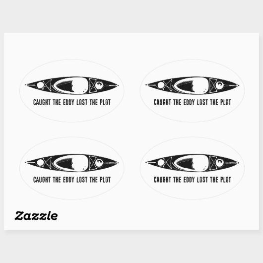 Caught The Eddy Lost The Plot Kayak 楕円形シール (シート)