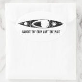 Caught The Eddy Lost The Plot Kayak 楕円形シール (バッグ)