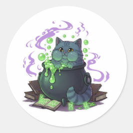 Cauldron Brit - British Shorthair Catハロウィーン ラウンドシール