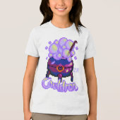 Cauldron, heksenketel, pixel art Halloween トライブレンドＴシャツ (正面)