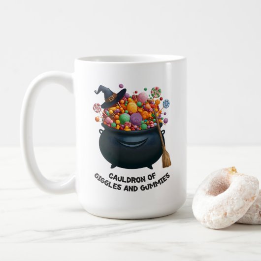 Cauldron Of Giggles And Gummies コーヒーマグカップ (ドーナツ)