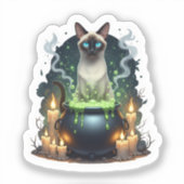 Cauldron Siamese – 魔法のシャム猫 シール (正面)