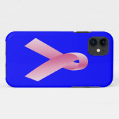 cause_Pinkリボンキャンペーンのためのコーチ青 Case-Mate iPhoneケース (裏面(横))