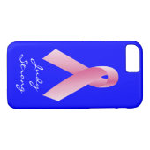 cause_Pink Ribbon_パーソナライズされた_blueのコーチ Case-Mate iPhoneケース (裏面(横))