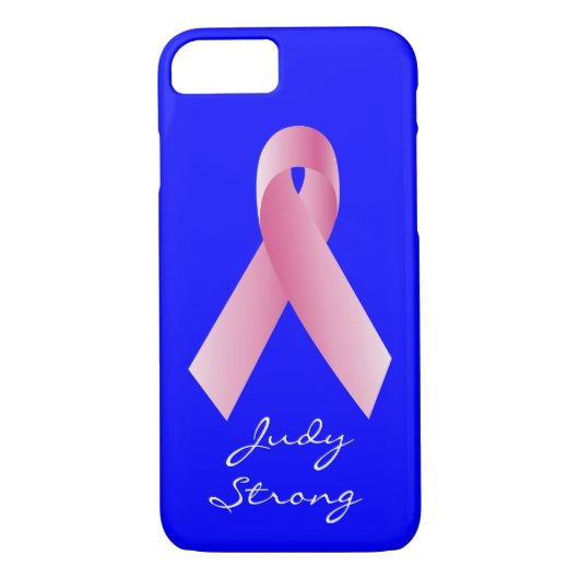 cause_Pink Ribbon_パーソナライズされた_blueのコーチ Case-Mate iPhoneケース (裏面)