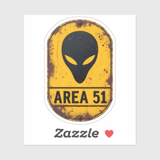 Caution Alien Zone – AREA 51 Sci-Fi Wall Art  シール (シート)