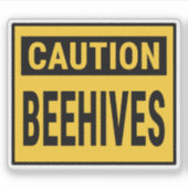 Caution Beehives  シール (正面)