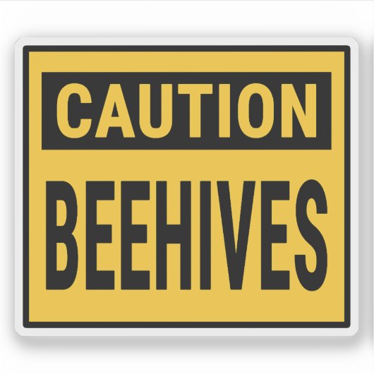 Caution Beehives  シール (正面)