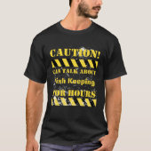 Caution can talk about fish keeping for hours tシャツ (正面)