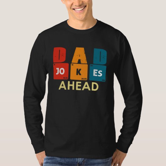 Caution Dad Joke Ahead Dad Jokes Father s Day Vint Tシャツ (正面)
