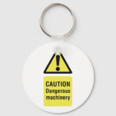 Caution Dangerous Machinery Sign キーホルダー (正面)