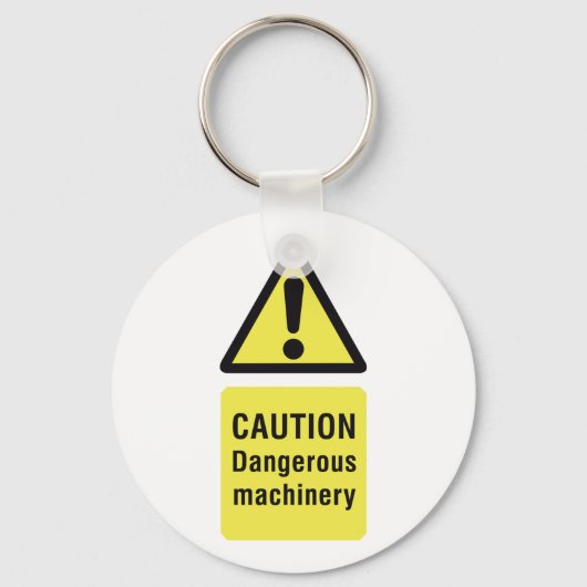 Caution Dangerous Machinery Sign キーホルダー (裏面)