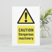 Caution Dangerous Machinery Sign 招待状 (スタンド正面)